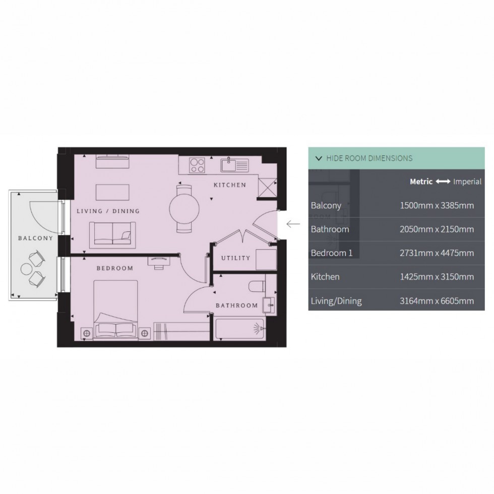 Floorplan for Unit 272 Hayes Village, Hayes, UB3