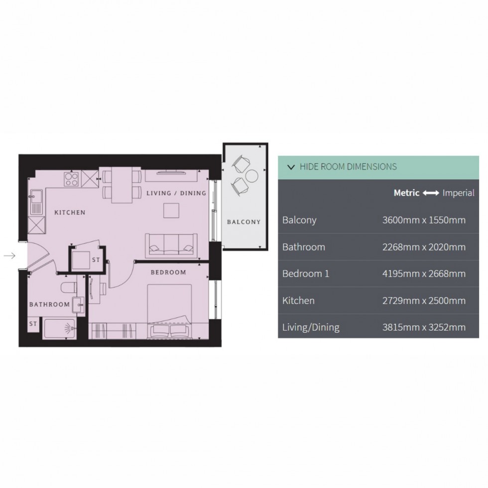 Floorplan for Unit 462 Eastman Village, Middlesex, HA1